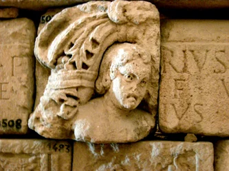 Head, fragment of a sarcophagus, c.1st century