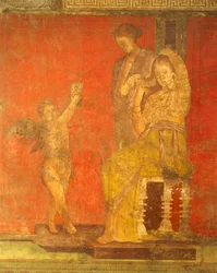 Initiation rites of the cult of Dionysus, fresco from the Villa Dei Mysteri