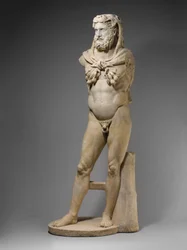 Marble statue of a bearded Hercules