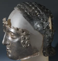 Parade helmet and face mask, from the Roman site at Newstead, Melrose, late 1st century AD