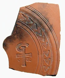 Pottery Sherd with Abbreviation for the Name of Jesus Christ, North Africa