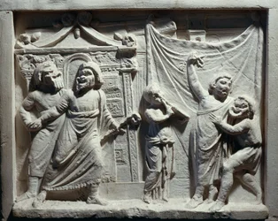 Relief of theatre scene from comedy 