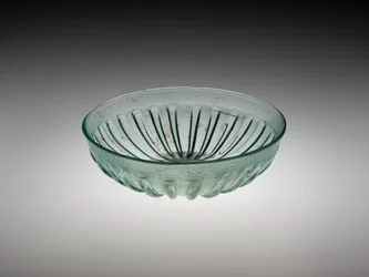 Ribbed Glass Bowl