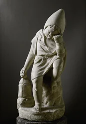 Roman art: “Sleeping Slave”. Marble sculpture of a young sleeping slave. 1st century BC. Rome, Museo Nazionale Romano