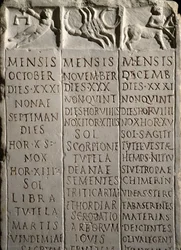 Roman Calendar from the Champs de Mars
