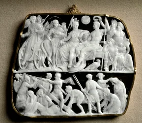 Onyx cameo made by the sculptor Dioscuride (or Dioscorides) on two levels