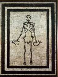 Roman Art: Skeleton Holding Two Jugs