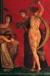 Scene from the Initiation to the Dionysiac mysteries, Triclinium of the Villa of the Mysteries, Pompeii