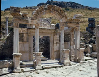 View of the Temple of Hadrian on the Street of Curetes