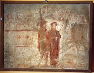 Workshop sign and electoral announcements, Pompeii, Italy 70-79 AD