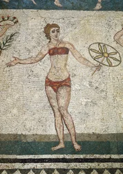 Young Roman engaged in physical exercises (detail)