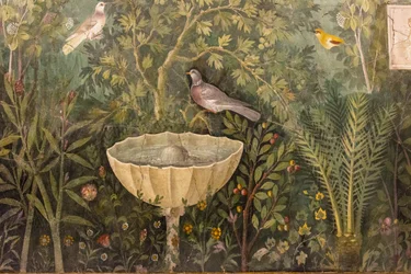 Garden Detail. Fresco from The House of the Golden Bracelet Casa del Bracciale d