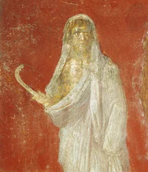 Fresco depicting Saturn, from Pompeii