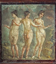 Fresco Depicting Three Graces, from Pompei, Italy