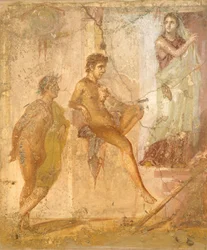 Fresco depicting Venus Fishing, from House of Golden Cupids, Pompeii, Campania, Roman Civilization