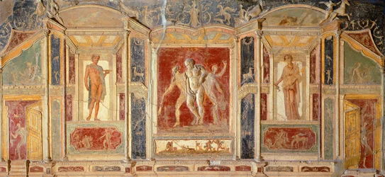 Fresco with Wall Decoration from House of Meleagro, Pompeii