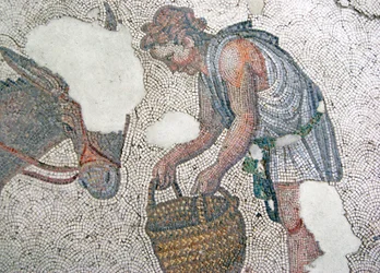 Mosaic depicting a man feeding his mule, Arasta Bazaar, Sultan Ahmet Mosque, Istanbul