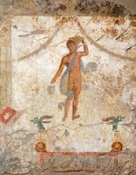 Painting Depicting a Genius with a Basket and Situla