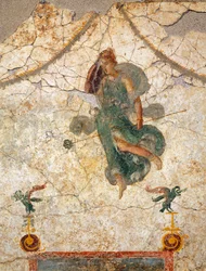 Painting in the Fourth Pompeian Style depicting a Maenad Holding a Thyrsus