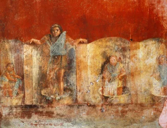 Pillar Fresco Depicting Wool Manufacturing, from Pompei, Fullonica of Veranio Ipseo