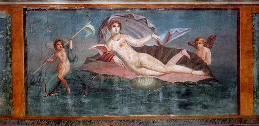 Roman Art: Venus. Fresco from Casa della Venere in Conchiglia (House of Venus in the Conch). 1st century. Pompeii, Italy