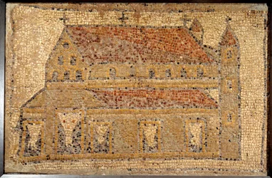 Roman Art: Mosaic of a Basilica Represented in Perspective, 2nd Half of the 5th Century
