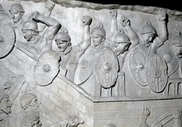 Roman soldiers in defense of a stronghold