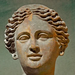 Roman art: portrait of a woman. Terracotta sculpture from the Republican era. 6th-1st century BC. Cagliari, Museo Archeologico Nazionale, Sardinia, Italy