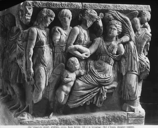 Sarcophagus relief with the death of Alcestis
