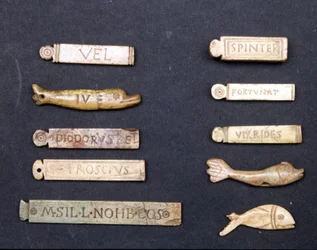 Theatre tickets in ivory from the Roman era