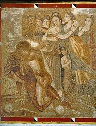 Theseus and Minotaur Roman Mosaic