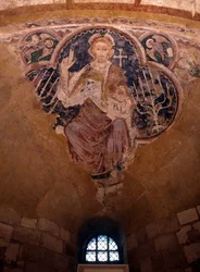 Christ in Majesty. 13th-century fresco, crypt of Auxerre Cathedral.