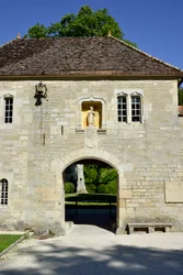 Romanesque architecture: View of the entrance to the Cistercian Abbey of Fontenay, Burgundy