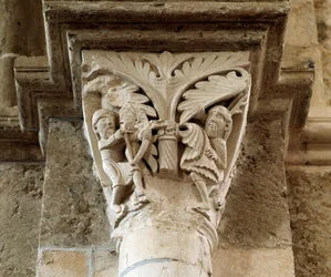 The death of Cain (carved capital)