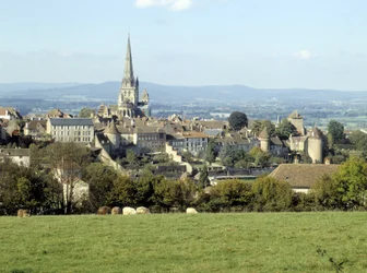 View of the city of Autun and the Cathedral Saint Lazare