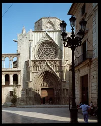 View of the Portal of the Apostles, Cathedral of Valencia, 14th century, Spain