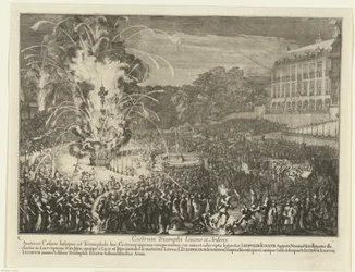 Fireworks in the Palace Garden, 1686. Castrum Triumphi Lucens et Ardens. Entry of Leopold I into Brussels after the Defeat of the Turks, 1686