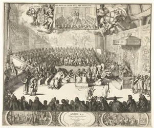 Session of the House of Commons with Queen Anne on the Throne, 1702