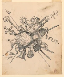 Trophy with Ecclesiastical Objects, 1830–1850