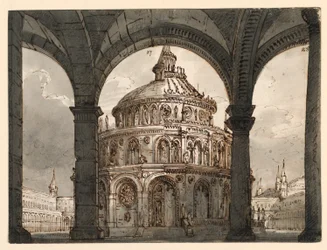 Stage Design, Atrium with the Temple of the Hospitallers for the Opera 
