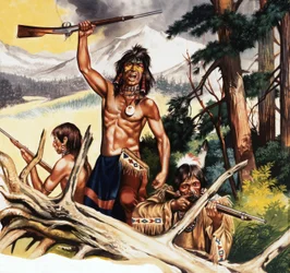 American Indian with Rifle
