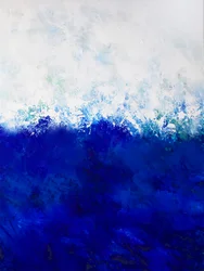 Deep Blue Wave Abstract