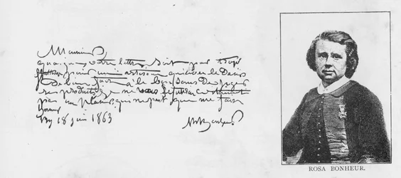 Handwriting and Signature of Rosa Bonheur, 18 June, 1863