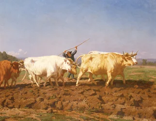 Ploughing in the Nivernais, 1850, detail of 60149