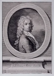 Portrait of Antonio Maria Zanetti, Italian Cartoonist (Engraving)