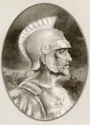 Ashoka, died 232 BC, aka Ashoka the Great. Indian emperor of the Maurya Dynasty. Illustration by Gordon Ross, American artist and illustrator (1873-1946), from Living Biographies of Famous Rulers