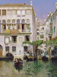 A Canal Scene in Venice