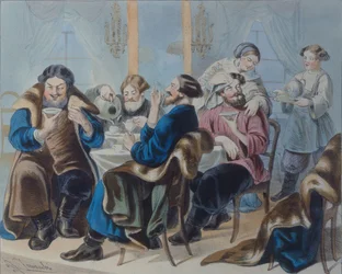 Tea and Sugar. Tea drinking in a tavern, First quarter of 19th century