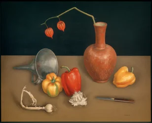 Still Life with Bell Peppers (Knife, Vase, Chinese Lantern)
