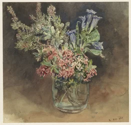 Glass with Alpine Flowers